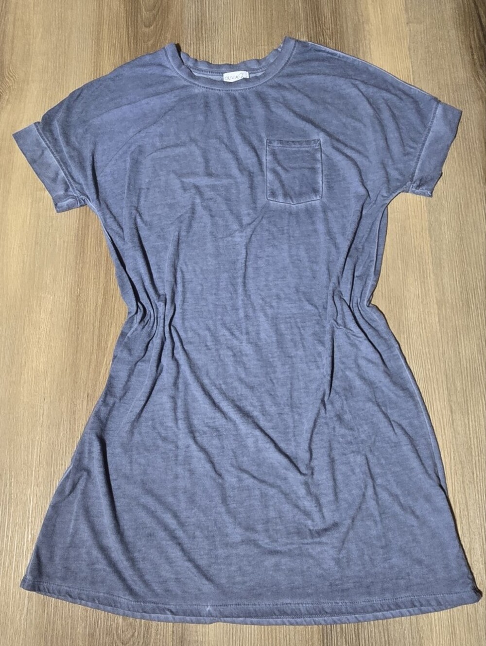 Olivia Sky Light Blue Pocket T-Shirt Dress